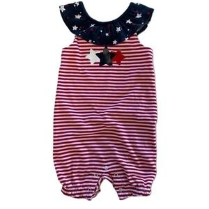 Way to Celebrate! Patriotic Red White and Blue Romper - 24 Months